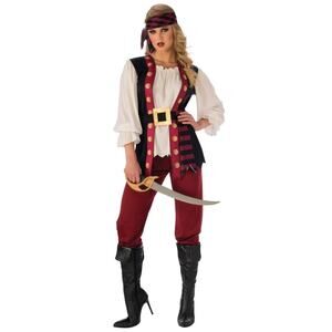 Rubies Complete Pirate Halloween Costume Including Black Wig & Earrings Dress Up